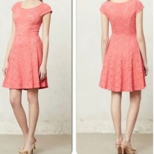 Maeve Dayflower lace Embroidered Spring Dress Salmon Pink